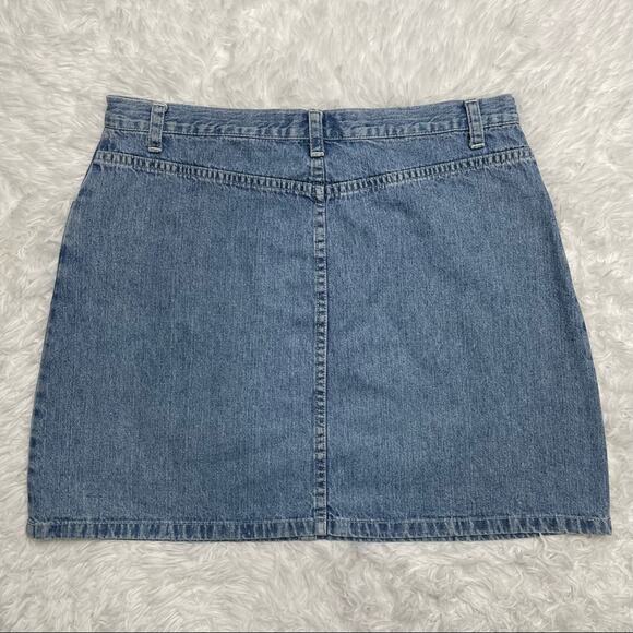 Limited Jeans USA Vintage Lace Up Denim Mini Skirt 90s Medium Wash Women’s 12 - Picture 7 of 8